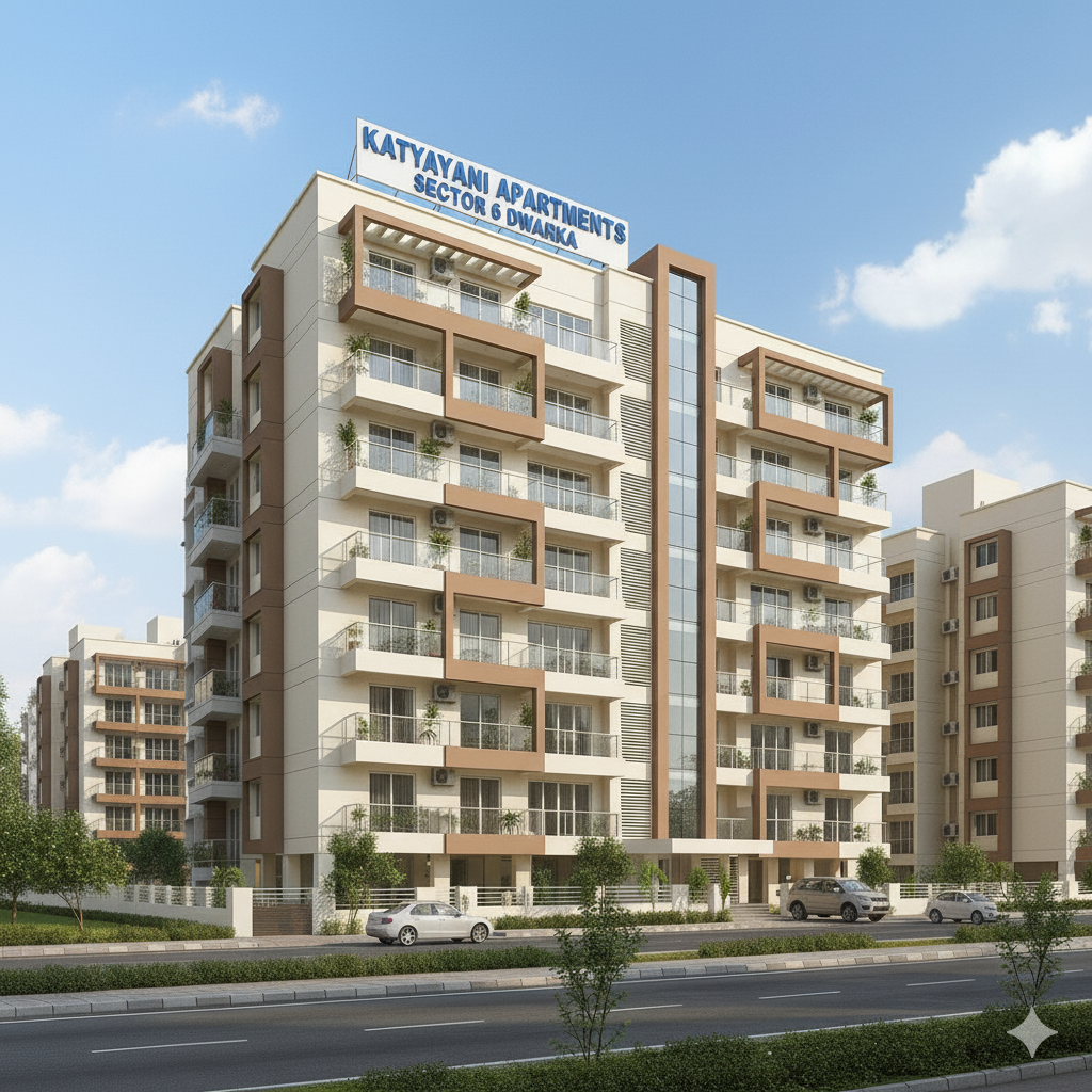 3 BHK Apartment in Katyayani Apartment Sector 6 Dwarka by Sikka Realtors